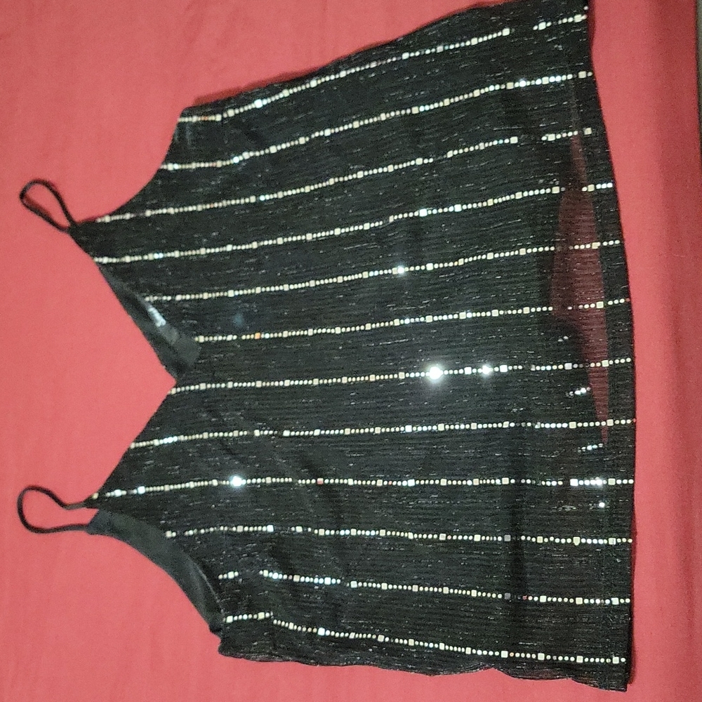 Tank top sparkly black large